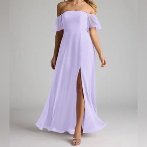 Azazie Strapless Lavender Gown